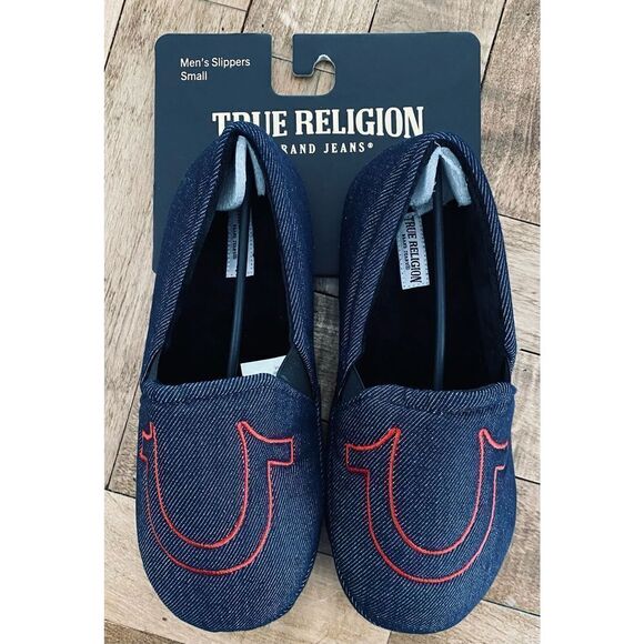 New True Religion Mens Slippers Size Small 7-8 - Picture 1 of 2
